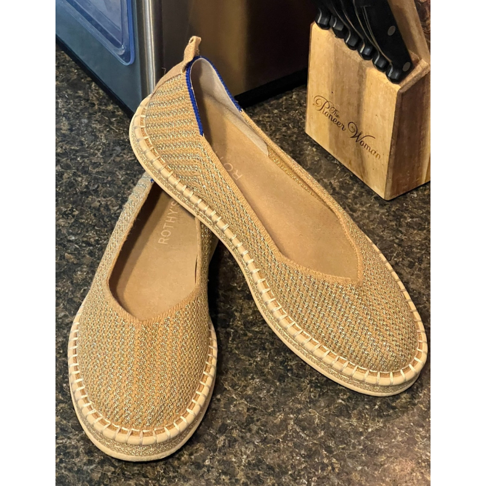 Rothy’s The Espadrille Gold Stripe